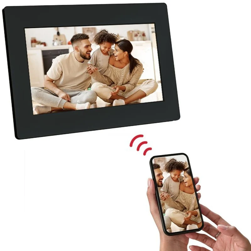 Agfaphoto Frameo Cadre photo numérique WiFi 7 pouces, noir