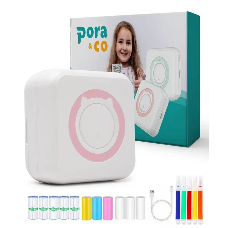 Pora&co Mini imprimante pour mobile, rose