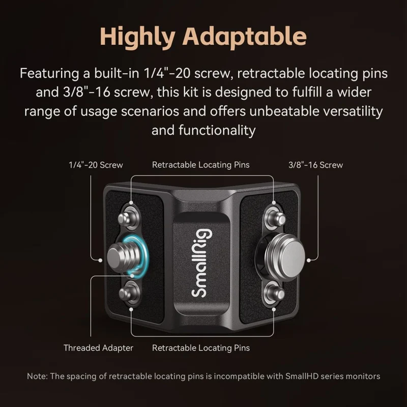 SmallRig X LensVid MD4360 Mini Kit de Plaque de Montage en Forme de L
