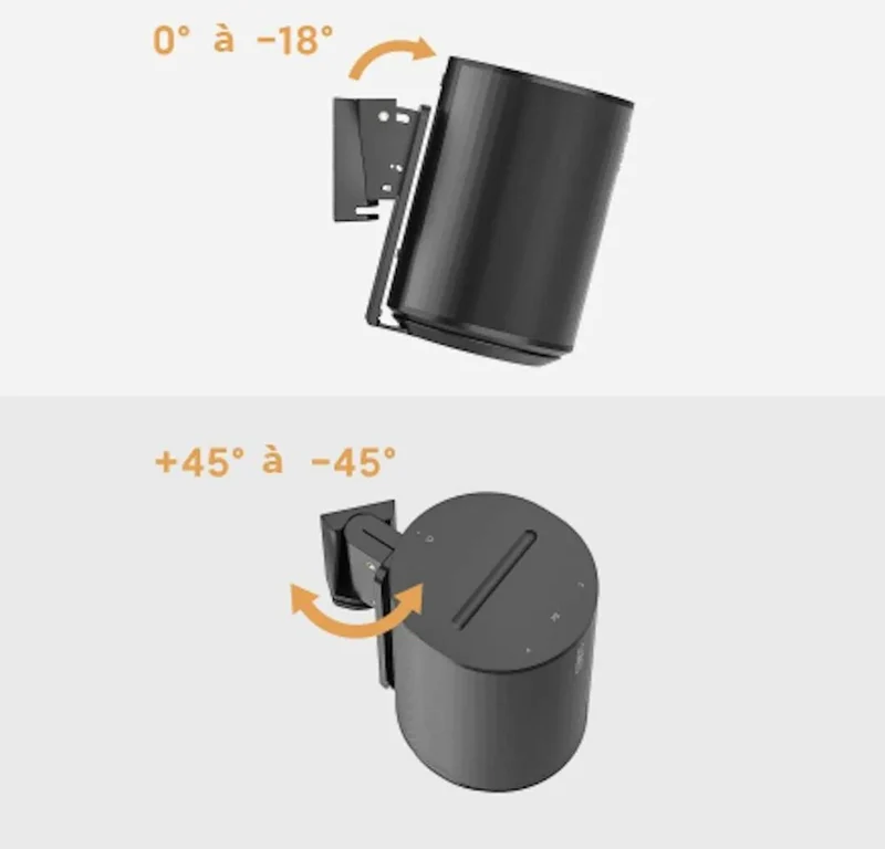 Norstone Support mural rotatif Noir pour Sonos Era 100