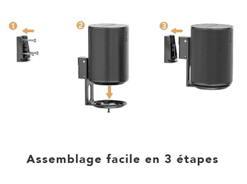 Norstone Support mural rotatif Noir pour Sonos Era 100