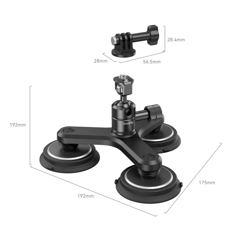 SmallRig Kit de Montage à Triple Ventouse Magnétique pour Caméras d'action 4468