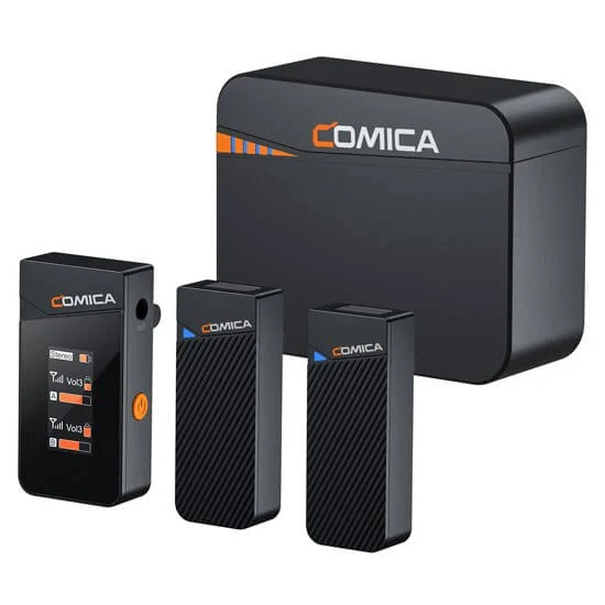 Comica Mini Microphone sans Fil 2.4G - 2 Émetteurs + Étui de Chargement