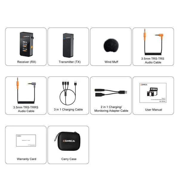 Comica Mini Microphone sans Fil 2.4G - 1 Émetteur