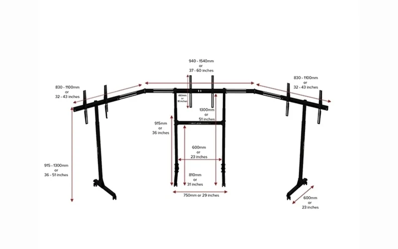 Next Level Racing Free Standing Triple Monitor Stand