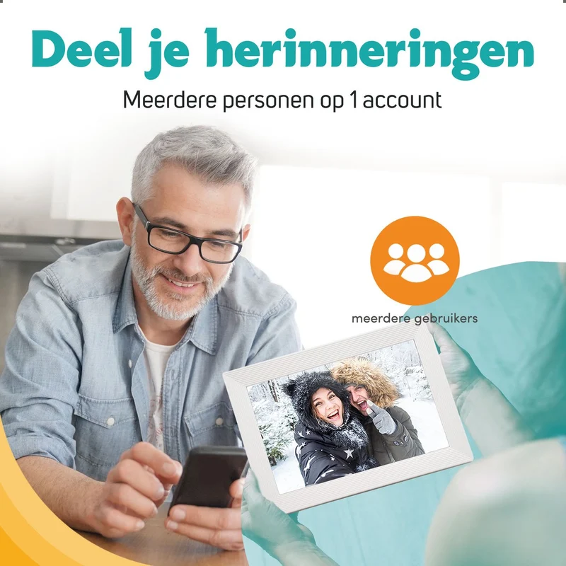 Pora&co Cadre photo numérique avec WiFi et application Frameo 10 pouces, blanc