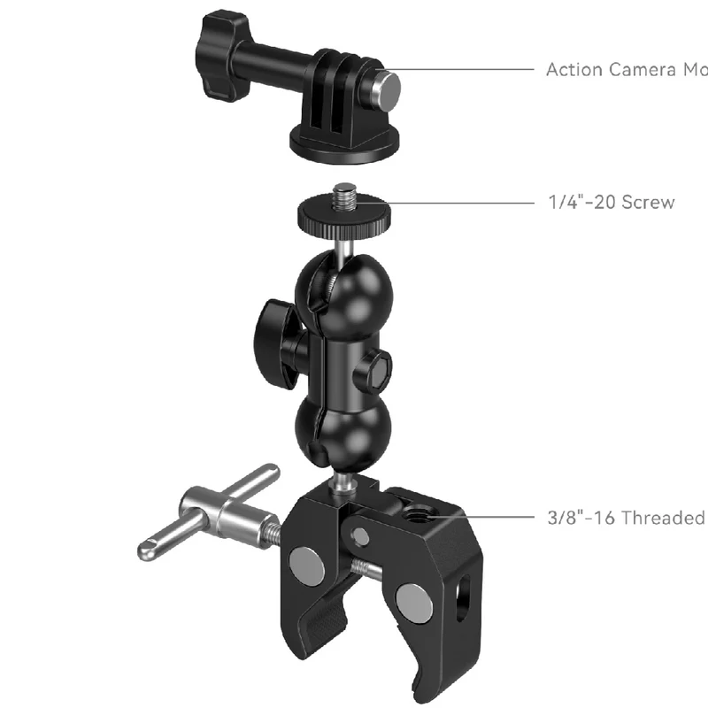 SmallRig 4373 Super pince en forme de crabe avec bras magique Ballhead