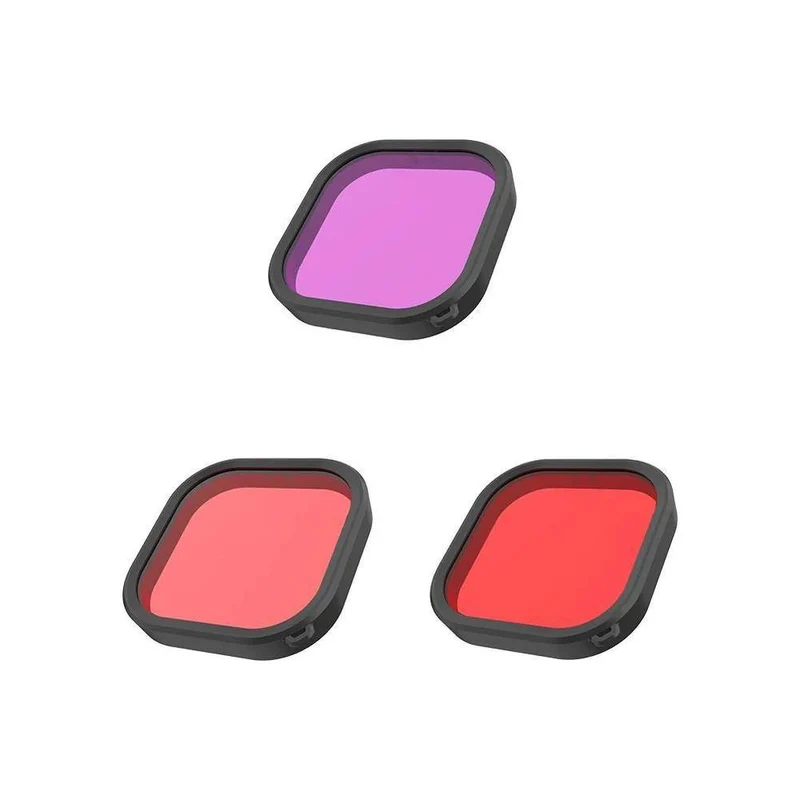 Telesin Filtres de plongée pour GoPro 9/10/11/12, rouge/rose/magenta