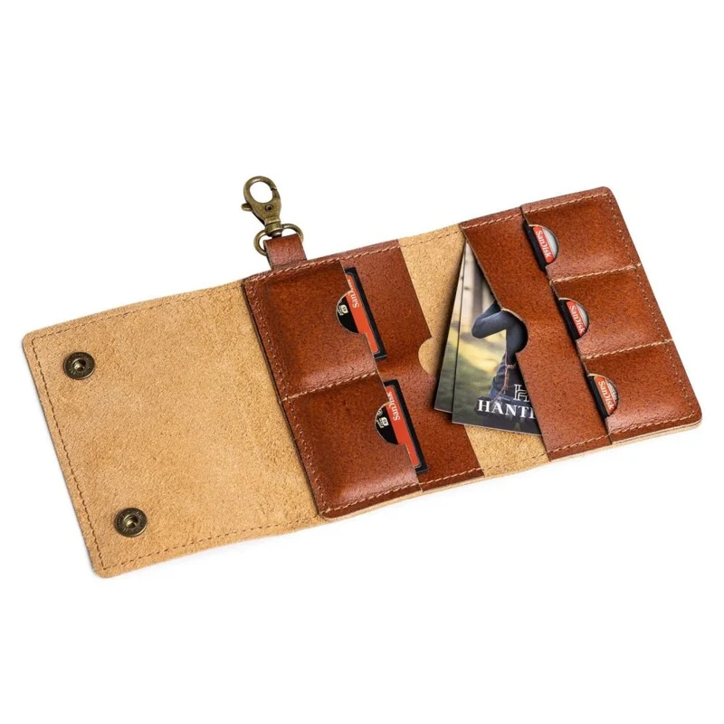 The Hantler Porte-cartes mémoire Brun whisky / Laiton, 6x SD
