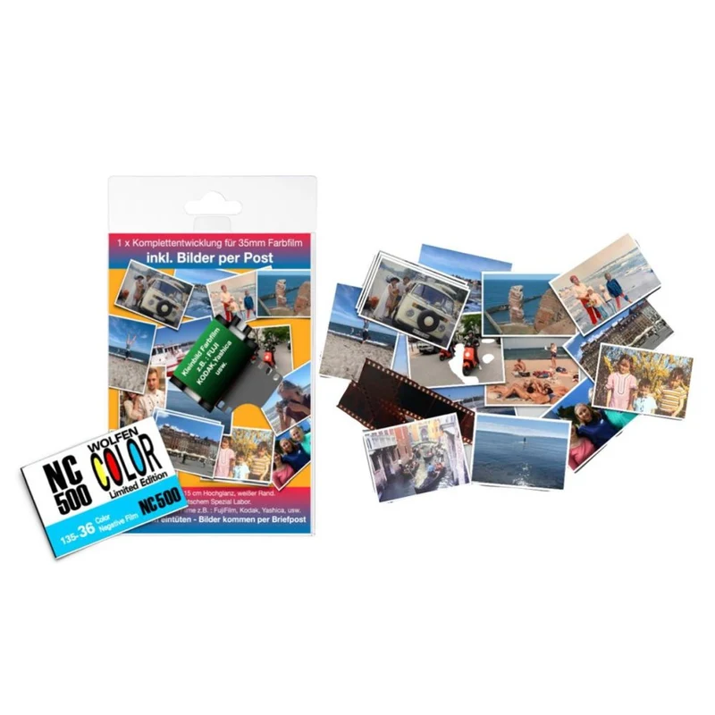 Wolfen Color Classic NC500-36 Bobine de film, 36 prises de vue, développement inclus + tirages photo 10x15