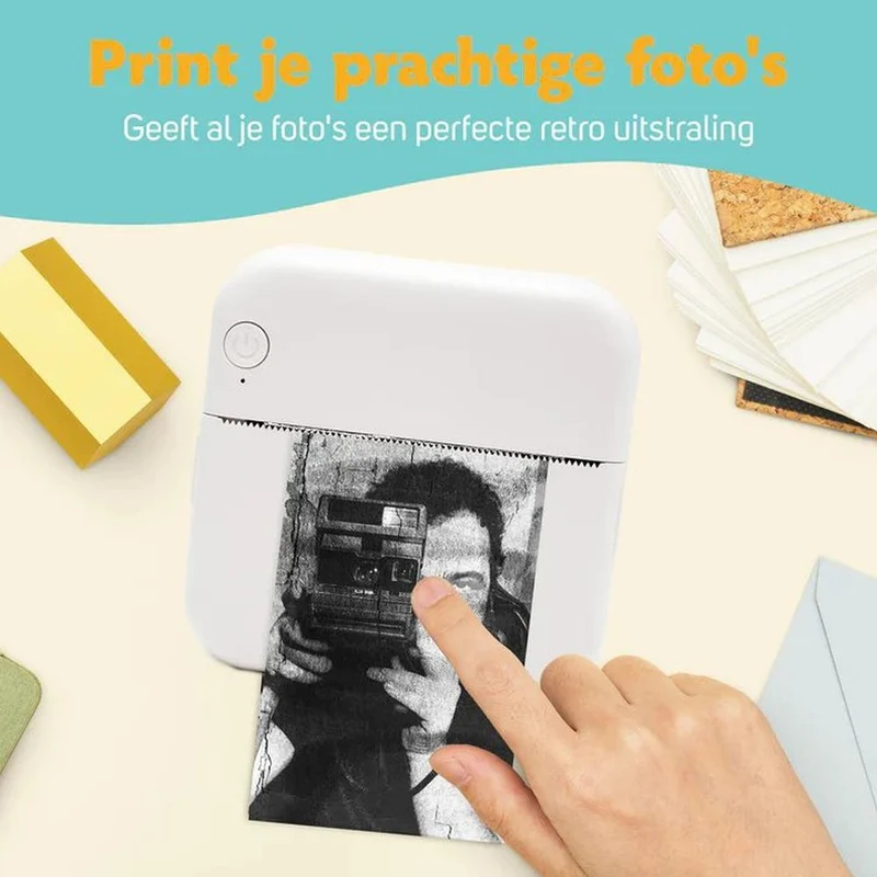 Pora&Co Mini imprimante photo pour smartphone, verte