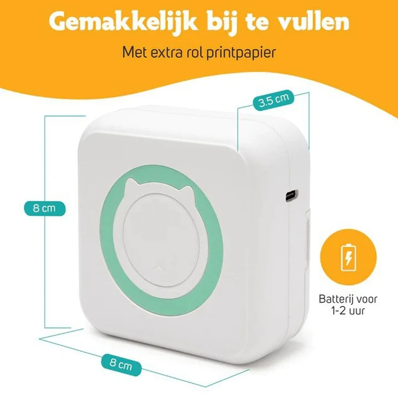 Pora&Co Mini imprimante photo pour smartphone, verte