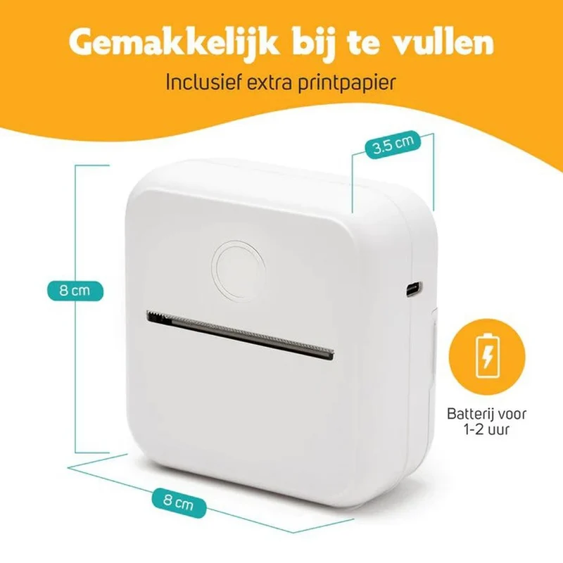 Pora&Co Mini imprimante photo pour smartphone, blanc