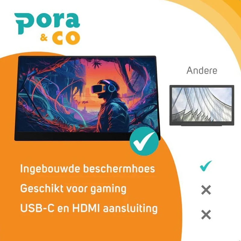 Pora&Co Moniteur portable 15,6 pouces