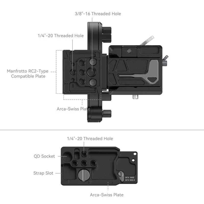 SmallRig 4305 Kit de Montage Horizontal à Vertical Rotatif pour la Série FUJIFILM GFX