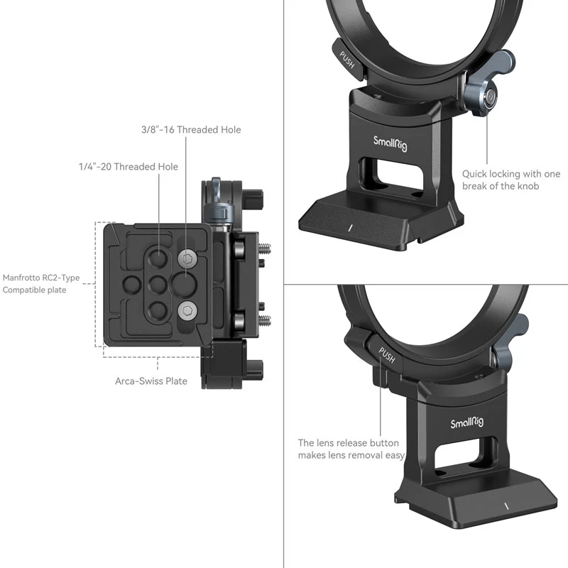 SmallRig 4424 Plaque de Montage Horizontal à Vertical pour Sony Alpha 7C II / 7CR