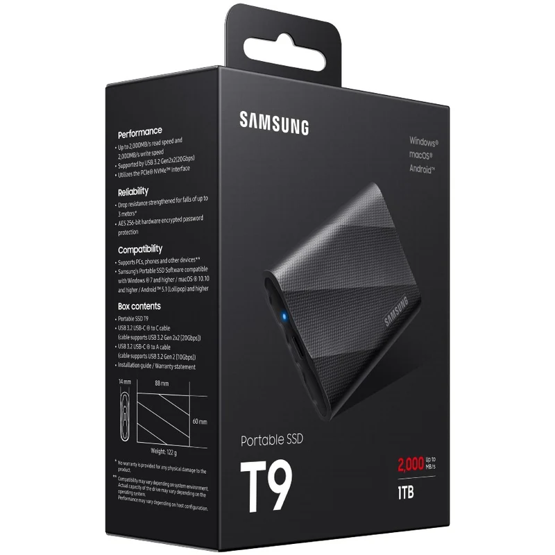 Samsung SSD portable T9 1 To noir