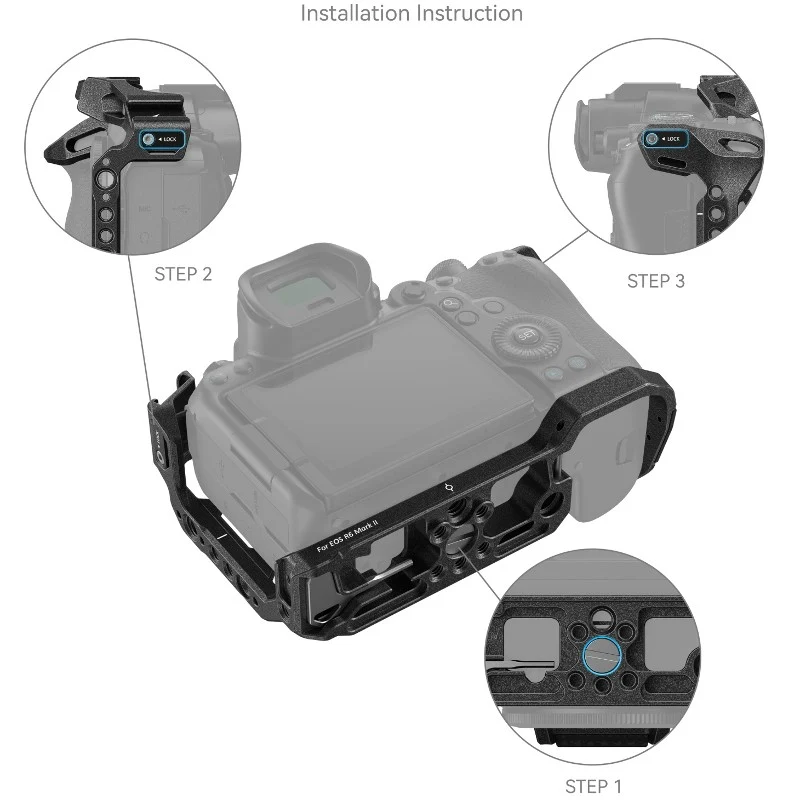 SmallRig 4161 “Noir Mamba” Appareil Photo Cage pour Canon EOS R6 Mark II