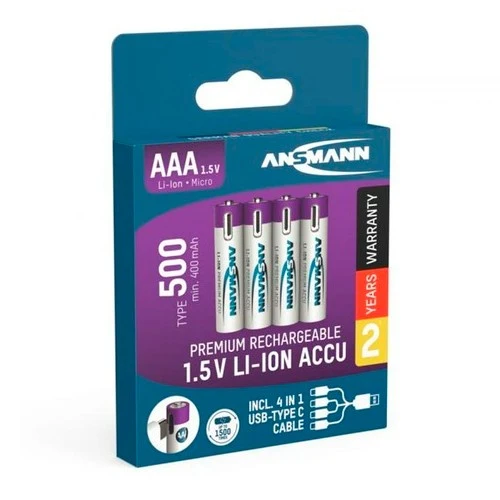 Ansmann Micro AAA 500 Typ USB-C 4-Pack (400mAh)