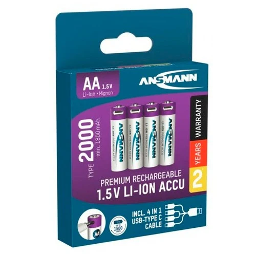 Ansmann Mignon AA 2000 Typ USB-C 4-Pack (1800mAh)