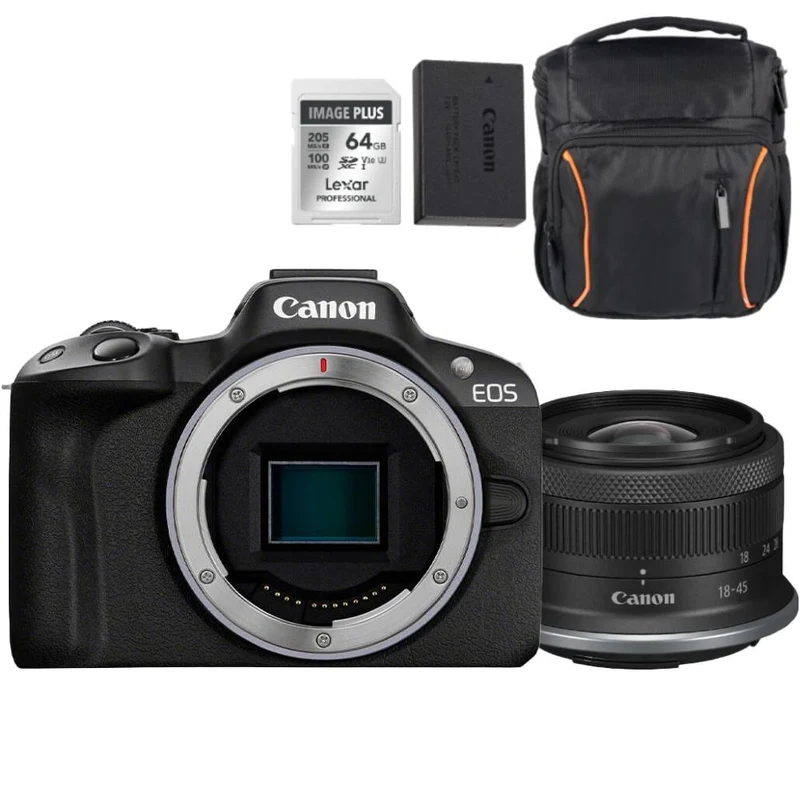 Canon EOS R50 noir + RF-S 18-45 Kit Holiday