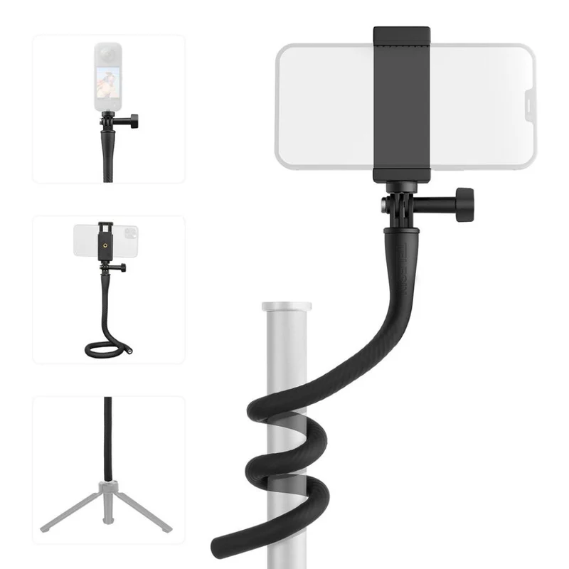 Telesin Bras flexible pour GoPro & smartphone avec support téléphone