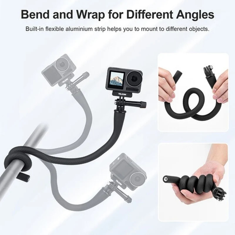 Telesin Bras flexible pour GoPro & smartphone avec support téléphone