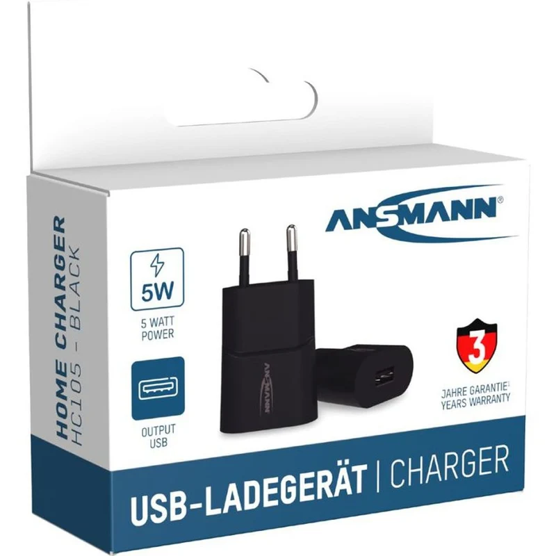 Ansmann HC105 Chargeur noir, chargeur USB