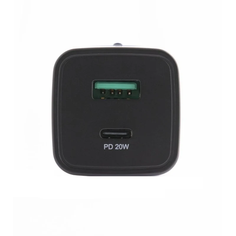 Celly Chargeur Mural Noir Label USB-C + Port USB, 20W