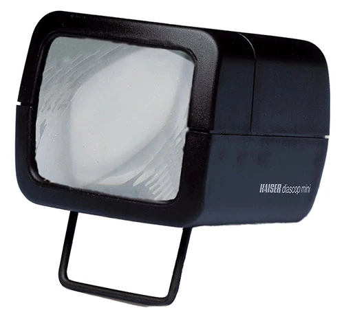Kaiser 2010 VE 24 Diascop Mini 3 Visionneuse de diapositives avec objectif 3x et bras pliant