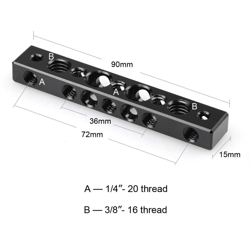 SmallRig 1091 Cool Cheese Bar avec 1/4" et 3/8" Vis hole