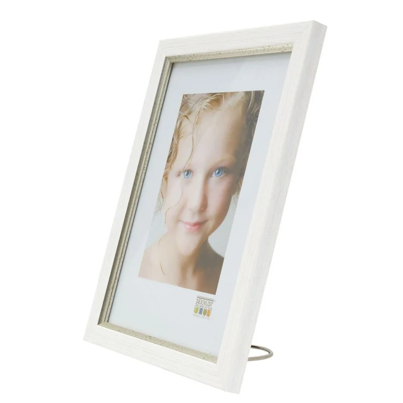 Deknudt Cadre aspect peint en blanc avec passepoil assorti 20x30 S46AF1