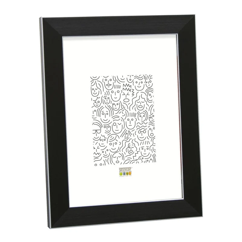Deknudt Cadre photo noir avec bordure argentée 20x20 S41VK2
