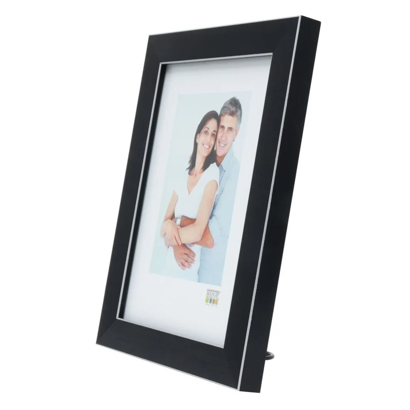 Deknudt Cadre photo noir avec bordure argentée 20x20 S41VK2