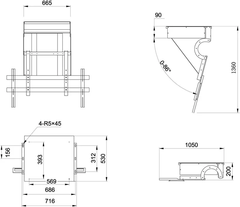 Multibrackets M Motorized Ceiling Mount Pro