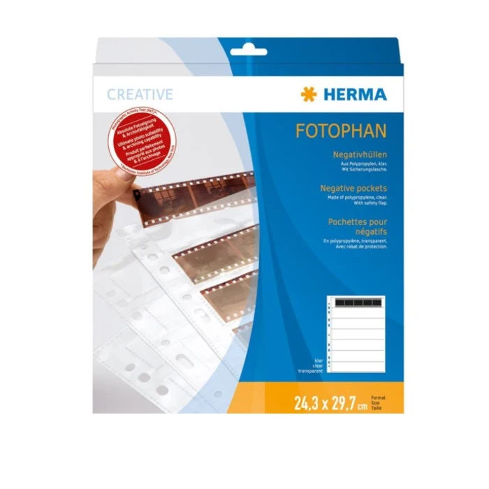 Herma Feuilles de négatifs petite image transparente 7x5 négatifs