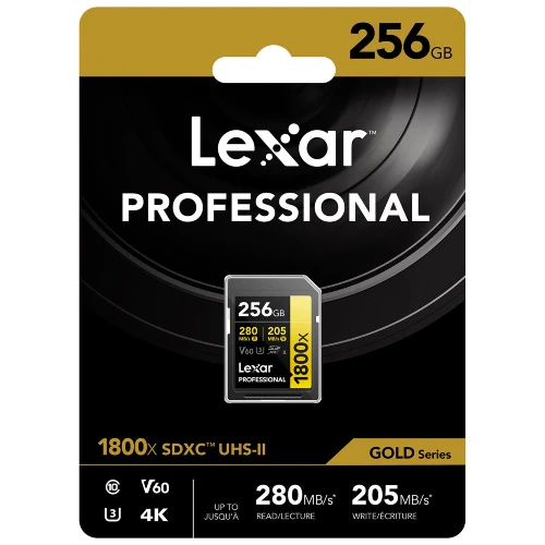 Lexar Professional Or Carte SD UHS-II - R280/W205 MB/s - 256GB - V60
