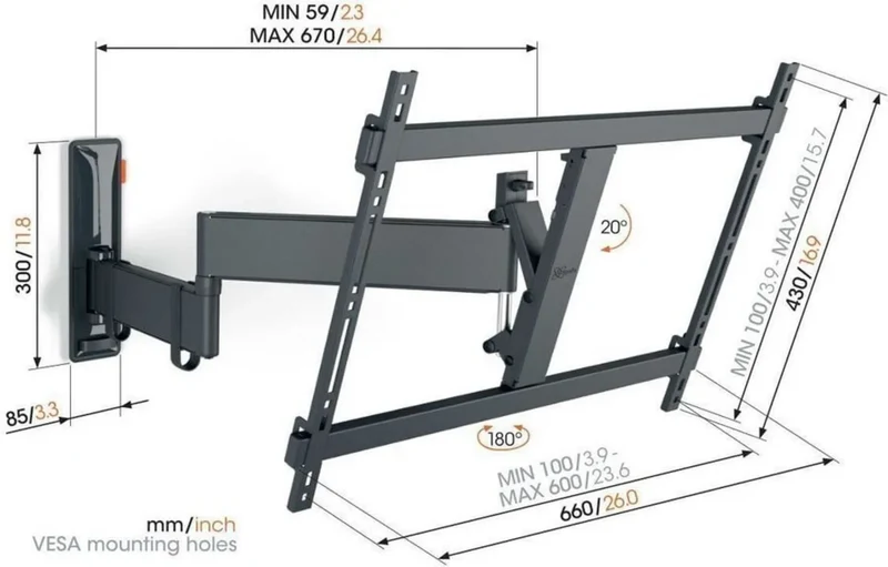 Vogel's TVM 3645 Noir