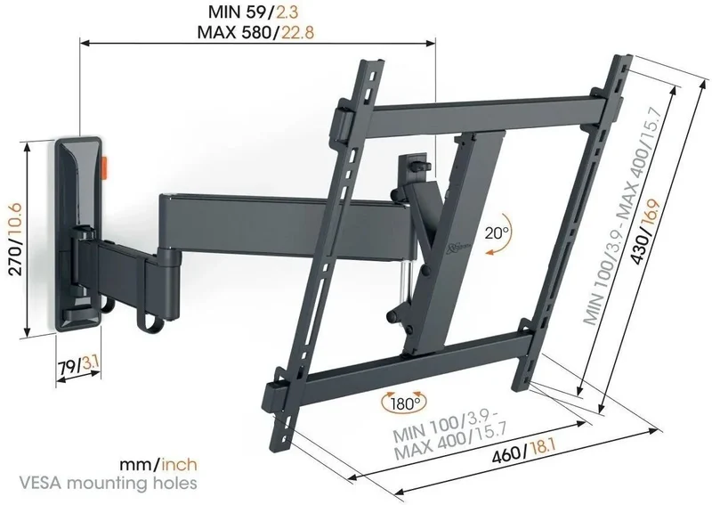 Vogel's TVM 3445 Noir