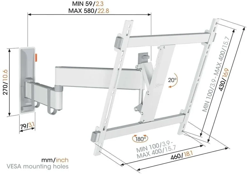 Vogel's TVM 3445 Blanc