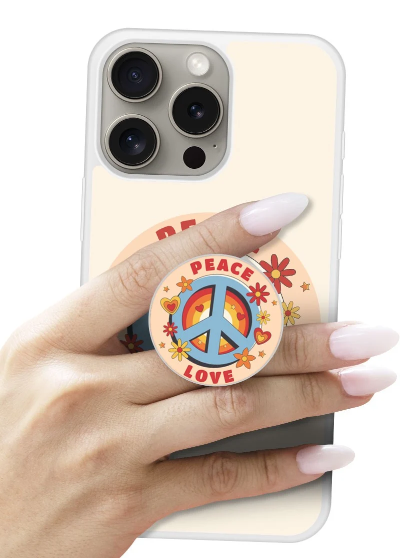 Grip imprimé | Design Peace and love retro
