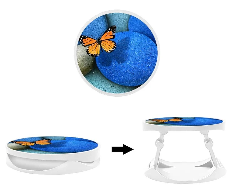 Grip imprimé | Design Papillon galet bleu