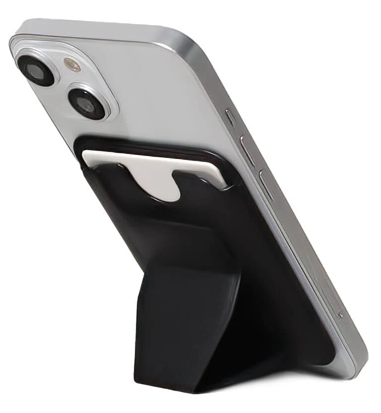Grip Porte-cartes avec Support Pliable - Noir