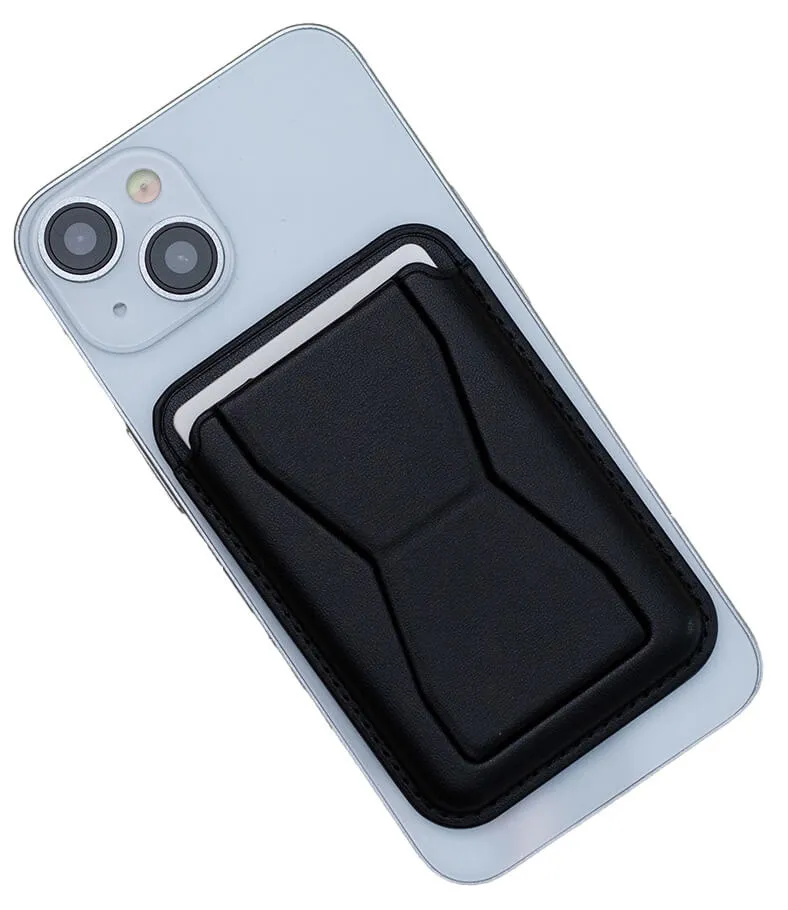 Grip Porte-cartes avec Support Pliable - Noir