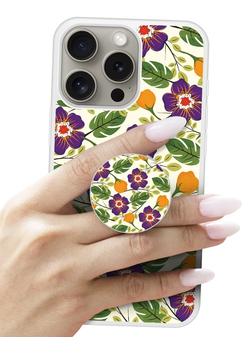 Grip imprimé | Design Fleurs Violettes