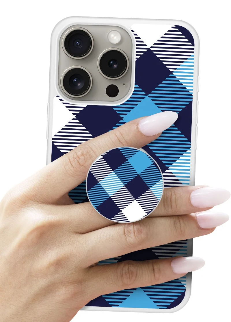 Grip imprimé | Design Tartan Bleu