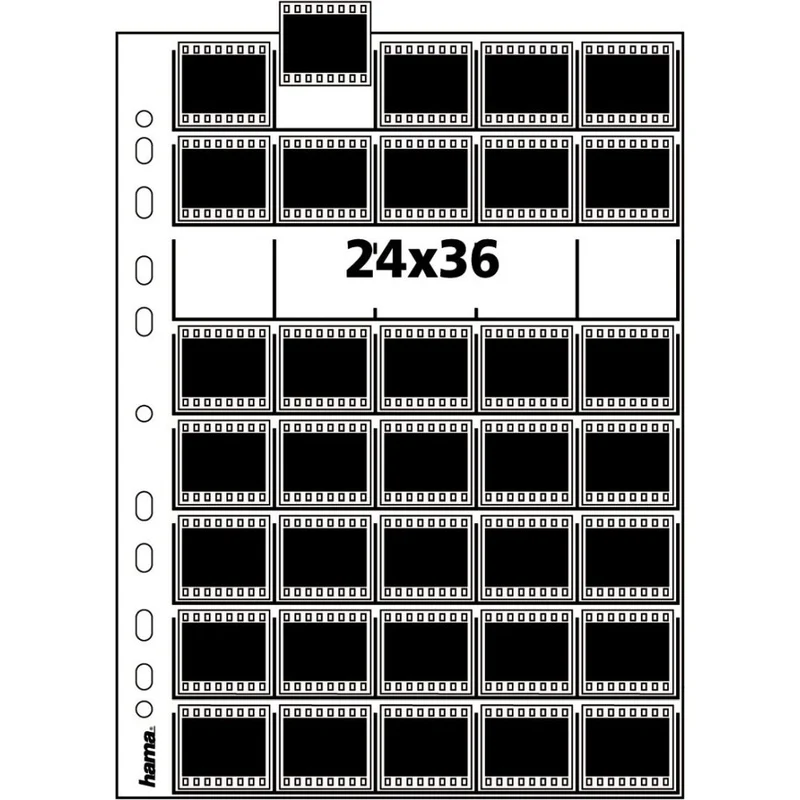 Hama manchons négatifs PP clair 24x36mm 25f