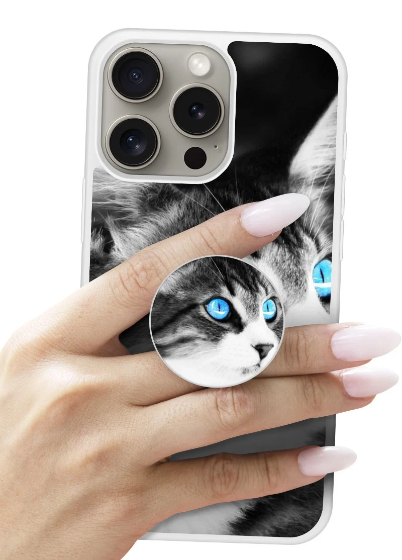 Grip imprimé | Design Chat yeux bleu