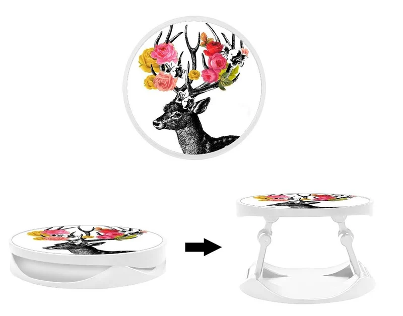 Grip imprimé | Design Cerf fleurs