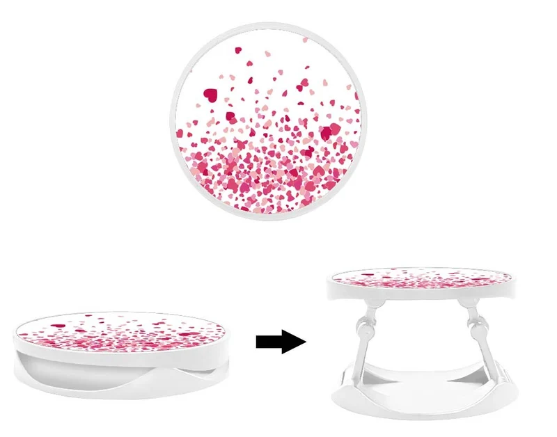 Grip imprimé | Design Confettis de Coeurs Rose